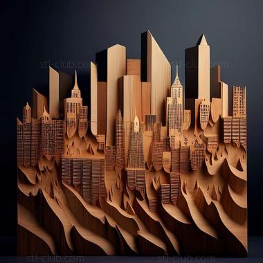 3D model city skyline (STL)